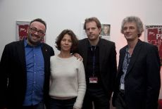 01. Nikolaj Nikitin mit den Podiumsgaesten von „Gastland Belgien“ – Dardenne-Editorin Marie-Helene Dozo, Alain Dessauvage und Philippe Ravoet